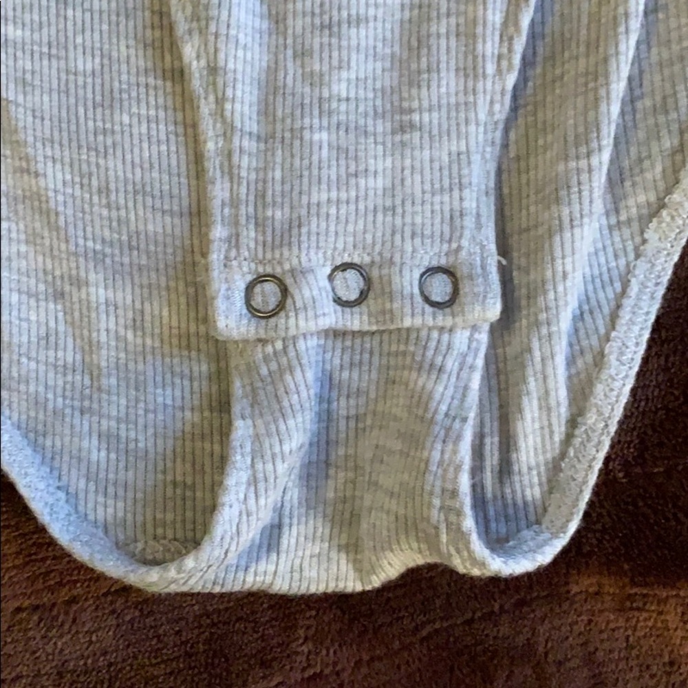 SMALL Two Aerie Ribbed Bodysuits Pink Gray Small - Picture 6 of 7